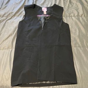 candies black open front vest size small